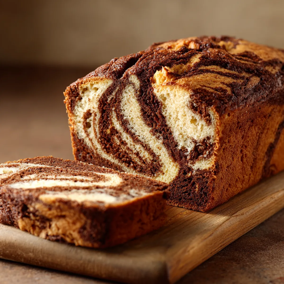 gâteau marbré au Airfryer prêt à être dégusté