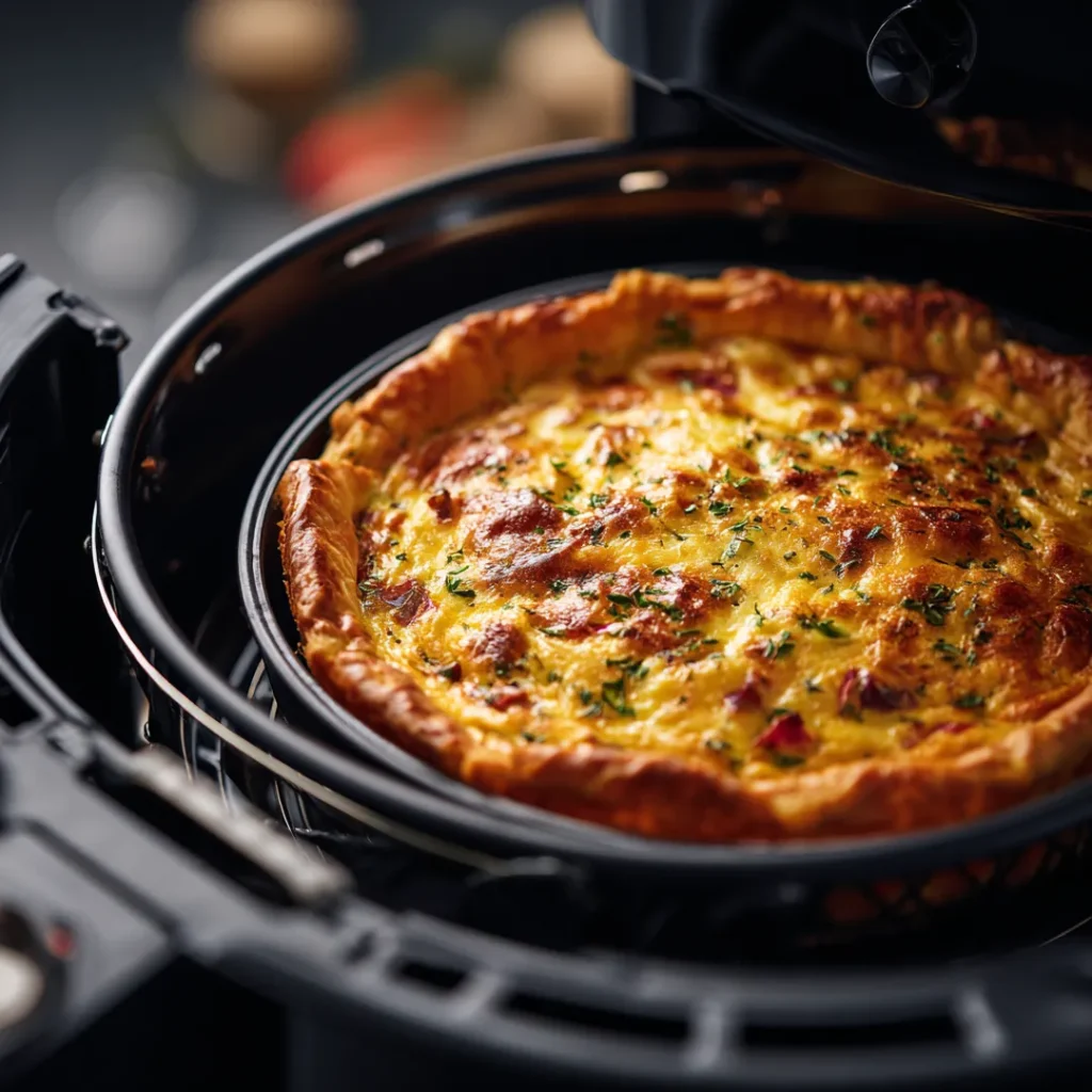 Recette de la Quiche lorraine au Air Fryer 8 Cuisson de la quiche lorraine dans l’Air Fryer