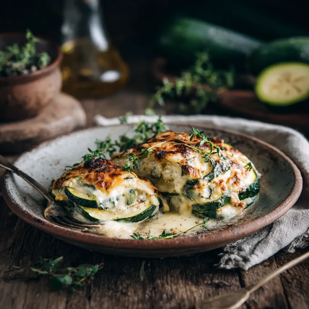 Recette du gratin de courgettes au Airfryer 7 gratin de courgettes airfryer servi à table