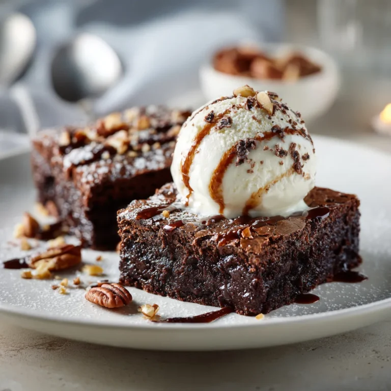Brownies au airfryer 5 Brownies au airfryer servis avec glace