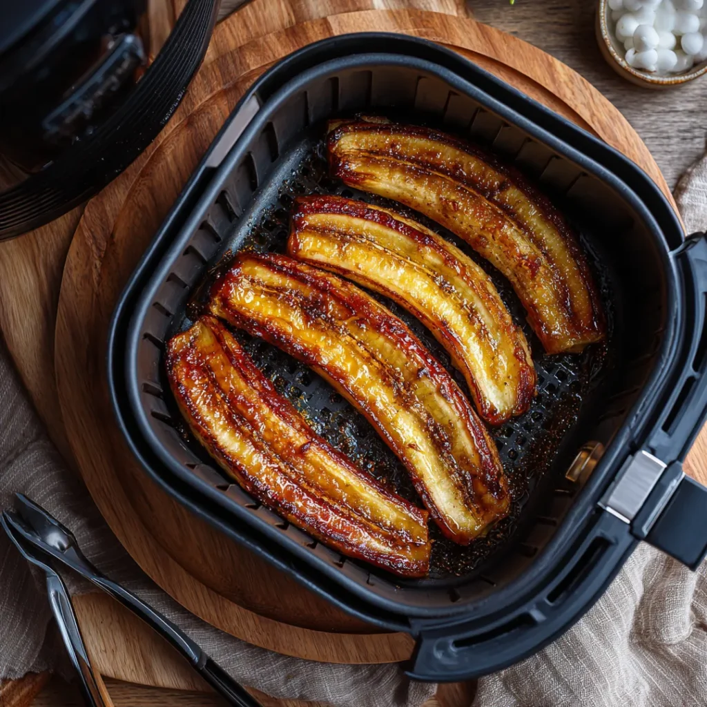 Recette Banane rôtie au Airfryer 6 Banane rôtie au airfryer cuite et caramélisée