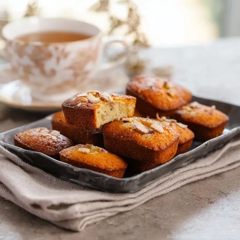 Financiers au Airfryer 4 Financiers au Airfryer servis avec du thé