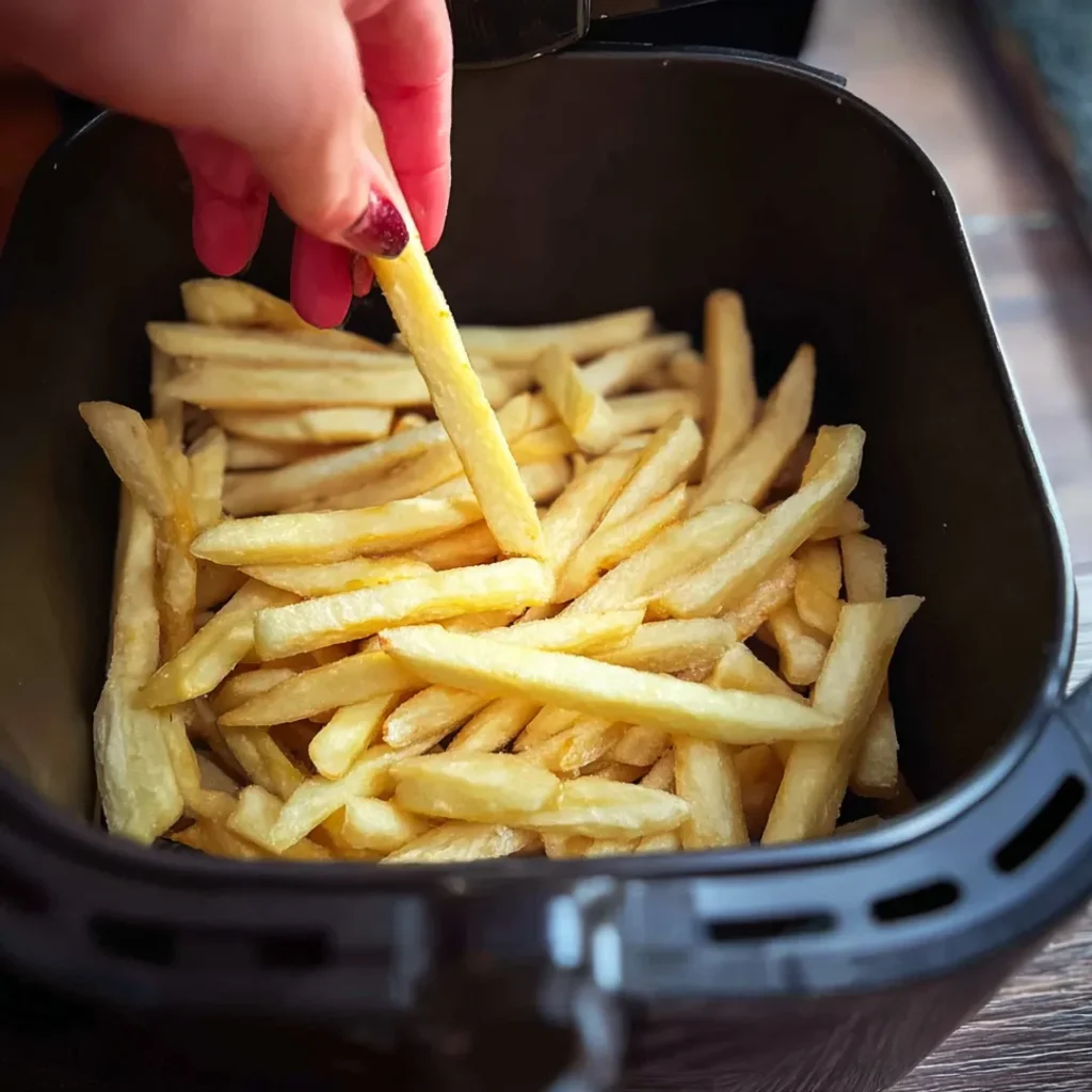 Recette frites surgelées au Airfryer 6 Placement des frites surgelées dans le panier Airfryer