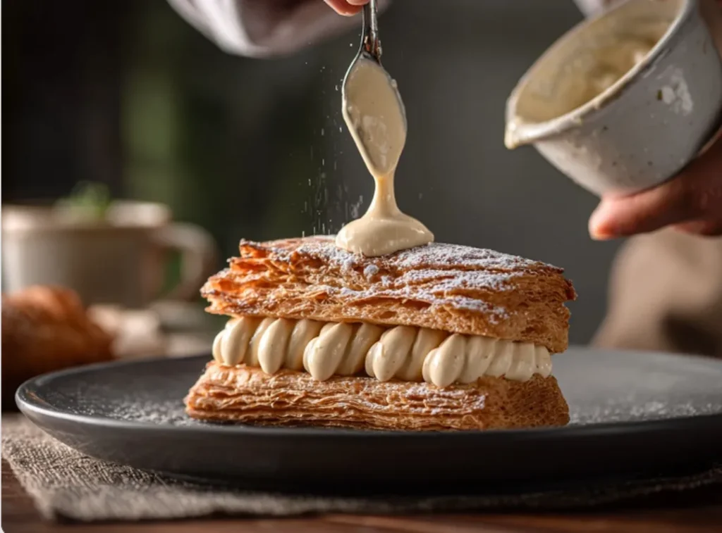 Frangipane au airfryer 6 Étaler la crème frangipane sur la pâte feuilletée