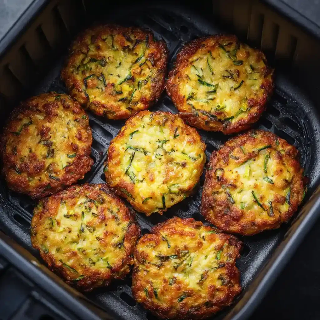 Galettes de courgette Airfryer 7 Galettes de courgette dans la cuve de l’Airfryer