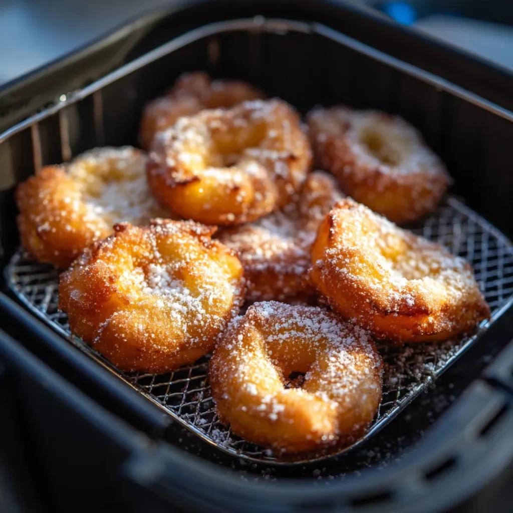 Cuisson des beignets de pommes à l’air fryer