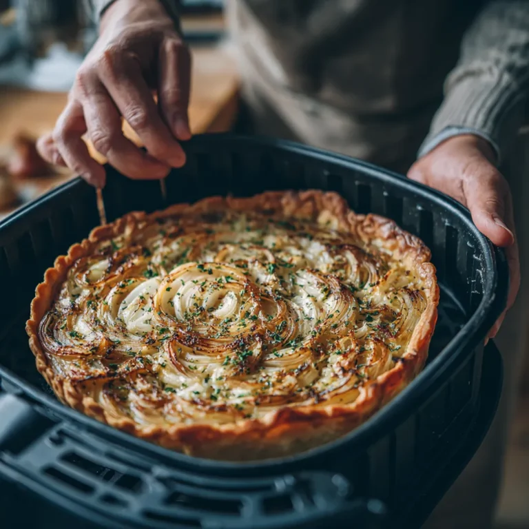 Tarte à l’oignon au airfryer 6 assemblage de la tarte à l’oignon