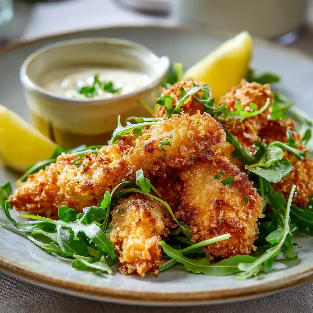 Aiguillettes de poulet au airfryer 7 Aiguillettes de poulet servies croustillantes
