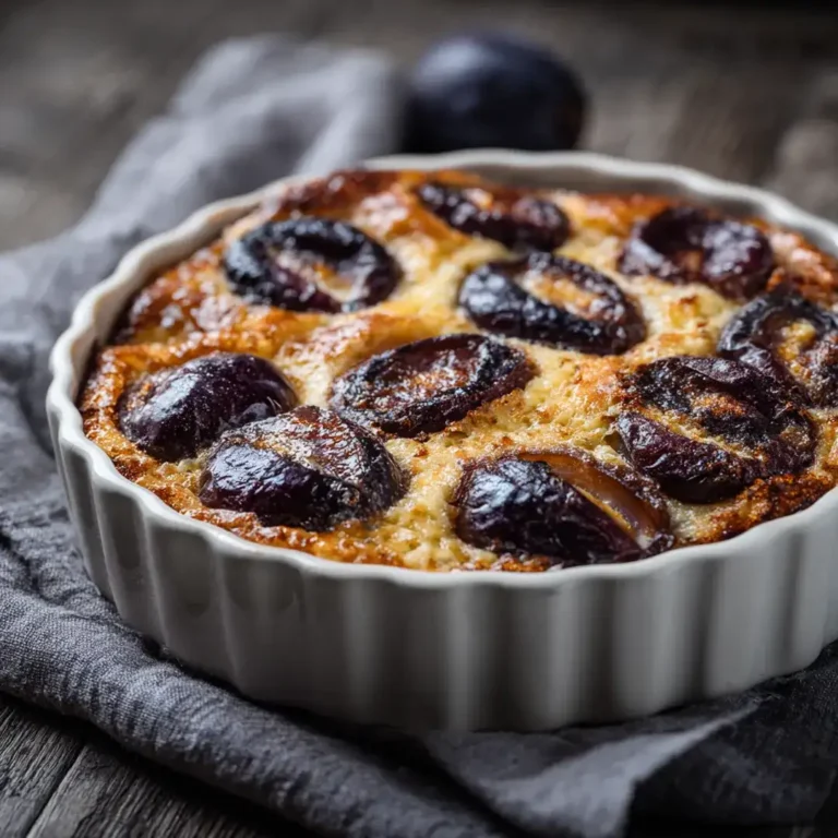 Clafoutis aux prunes à l’air fryer – recette simple et gourmande 5 Clafoutis aux prunes à l’air fryer dans son plat