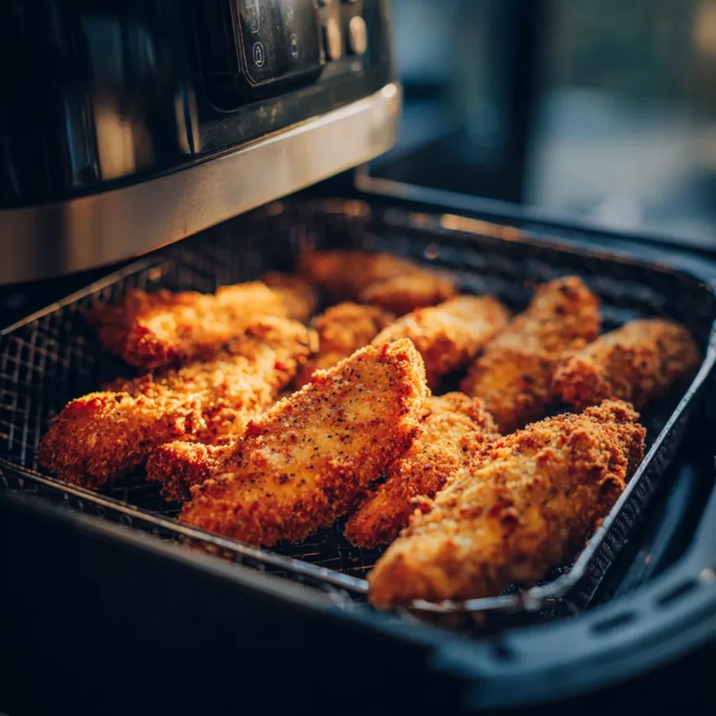 Aiguillettes de poulet au airfryer 5 Cuisson des aiguillettes de poulet dans l’airfryer