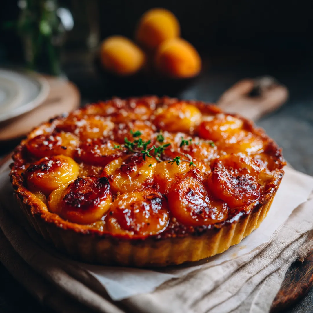Tarte aux abricots classique au airfryer dorée et caramélisée