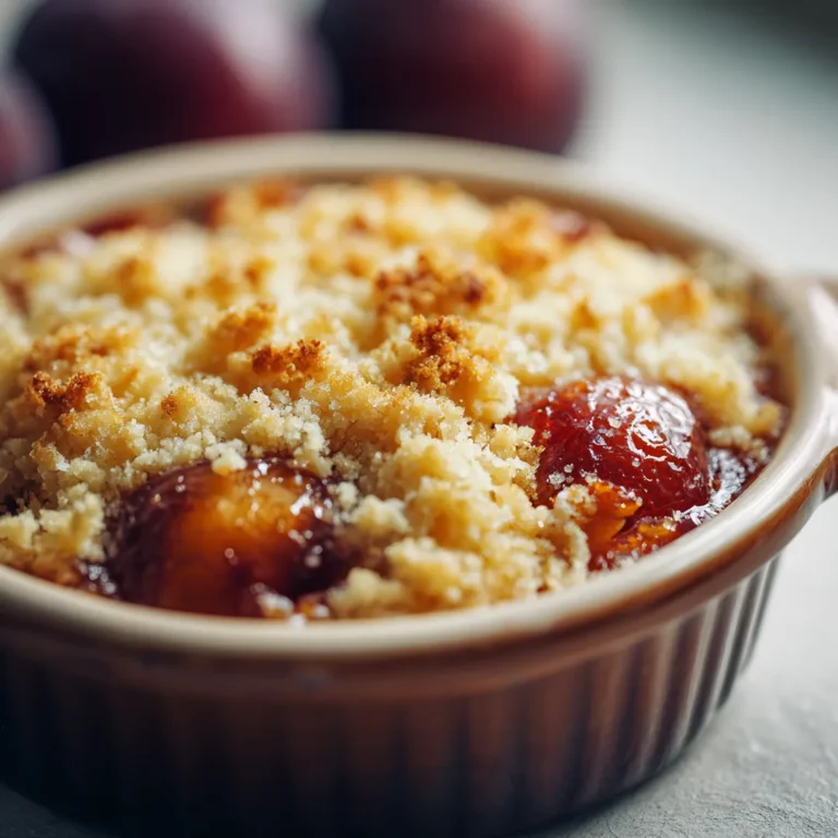 Crumble aux prunes au Airfryer 4 Crumble aux prunes dans le panier de l’Airfryer