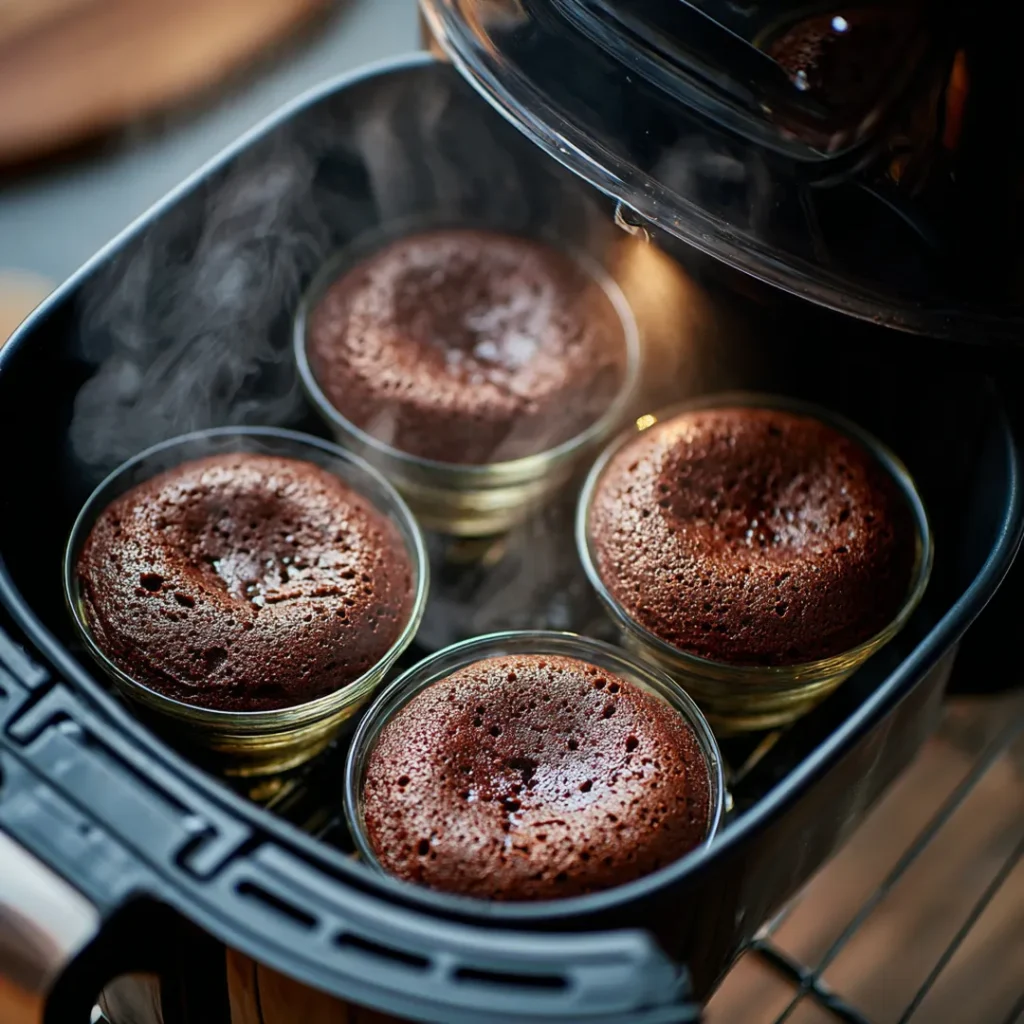 Fondant au chocolat au airfryer 5 fondants au chocolat sortis de l’airfryer