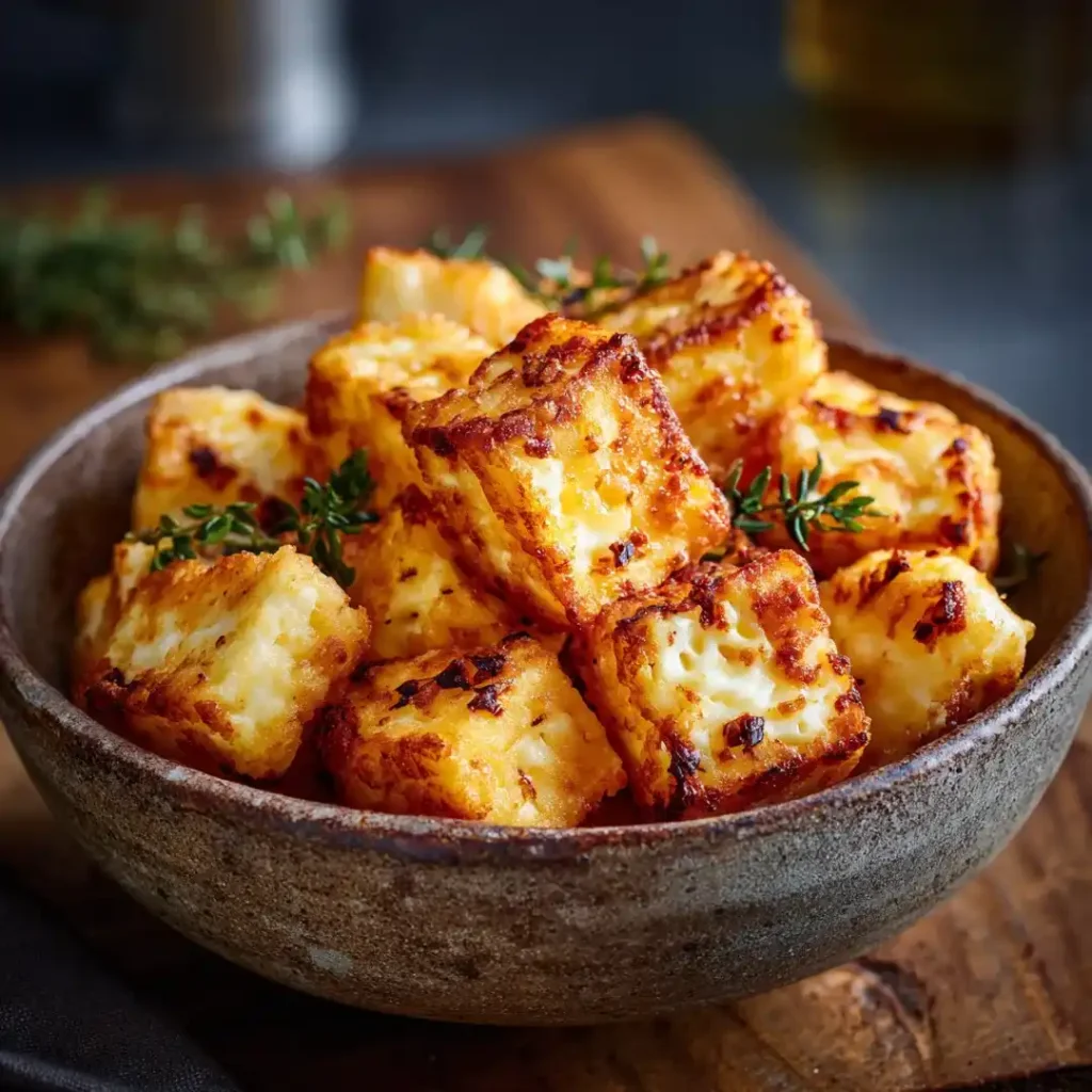 Apéro airfryer : 18 recettes croustillantes pour un apéritif parfait 4 Halloumi popcorn à l’airfryer croustillant