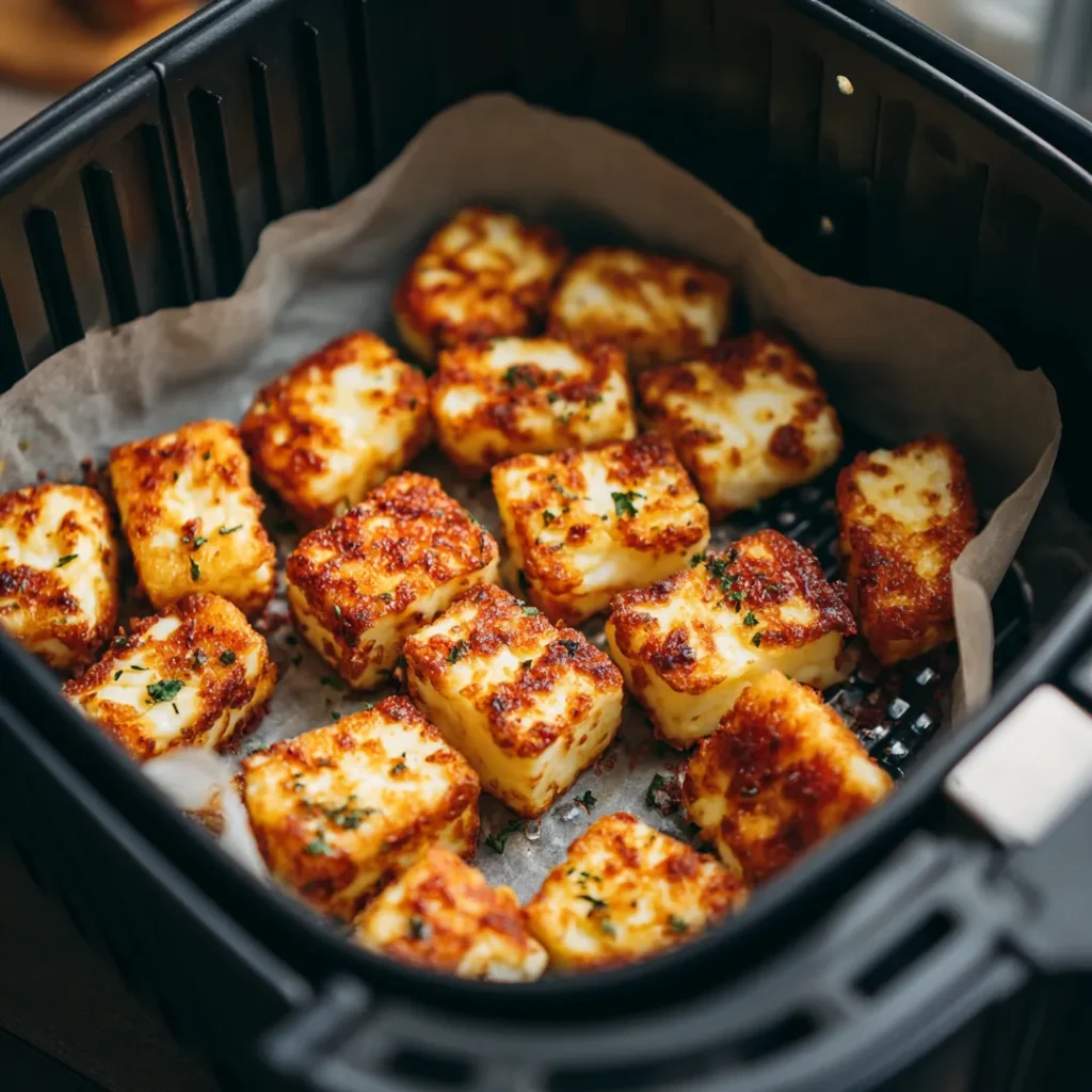 Halloumi popcorn à l’airfryer 5 Étapes de cuisson du halloumi popcorn à l’airfryer