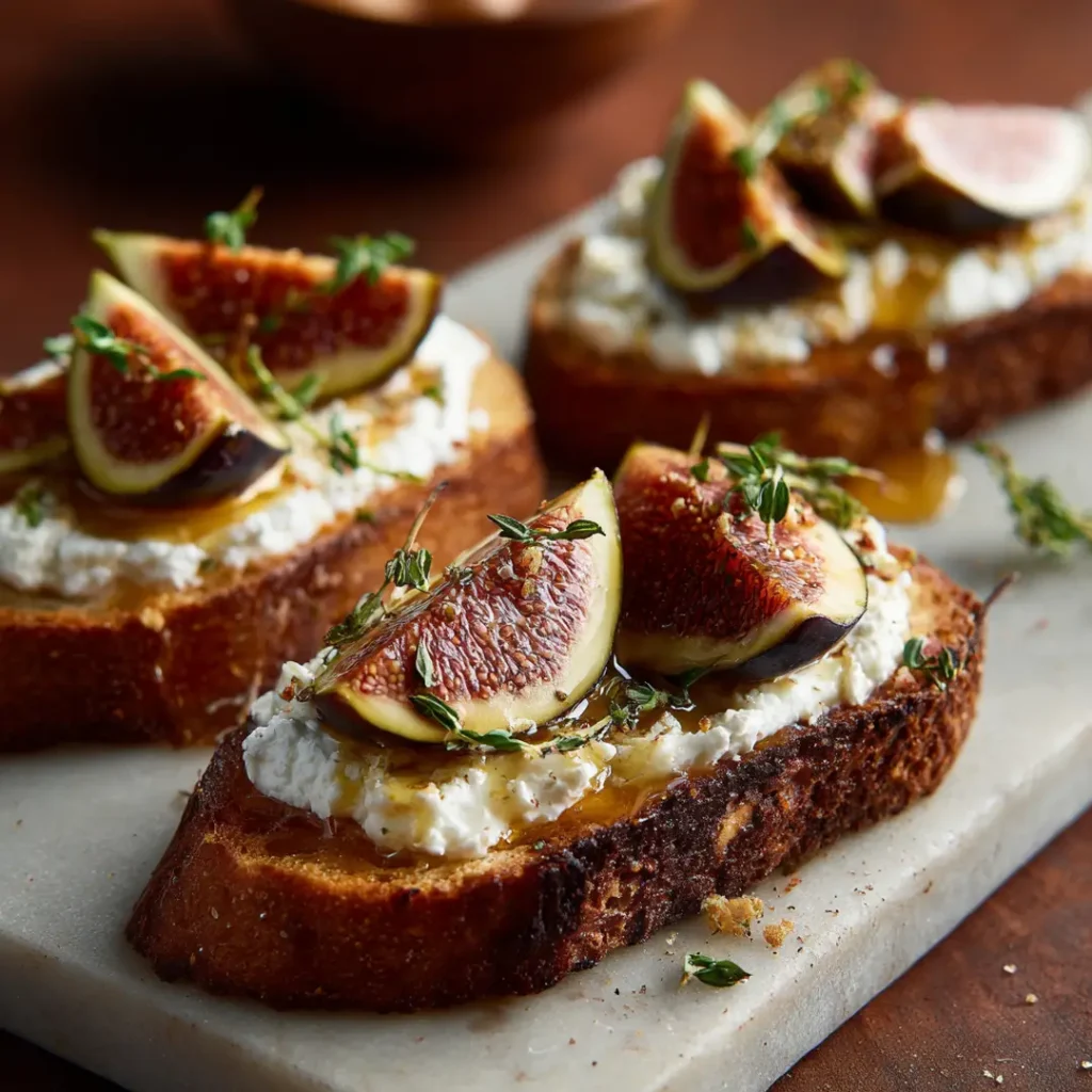 Tartines figues chèvre au Airfryer 6 Tartines figues chèvre au Airfryer sur pain rustique