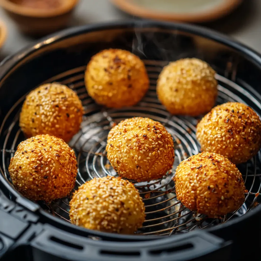 Cuisson des boules de Noël au fromage dans un Airfryer