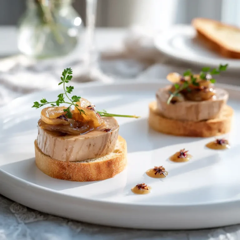 toasts de foie gras mi-cuit à l’air fryer garnis d’oignons confits