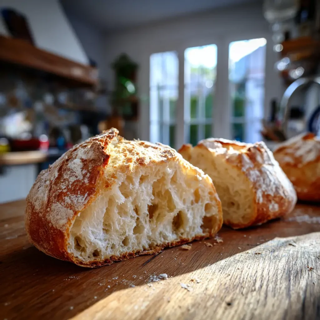 Pain maison au Airfryer croustillant servi à table