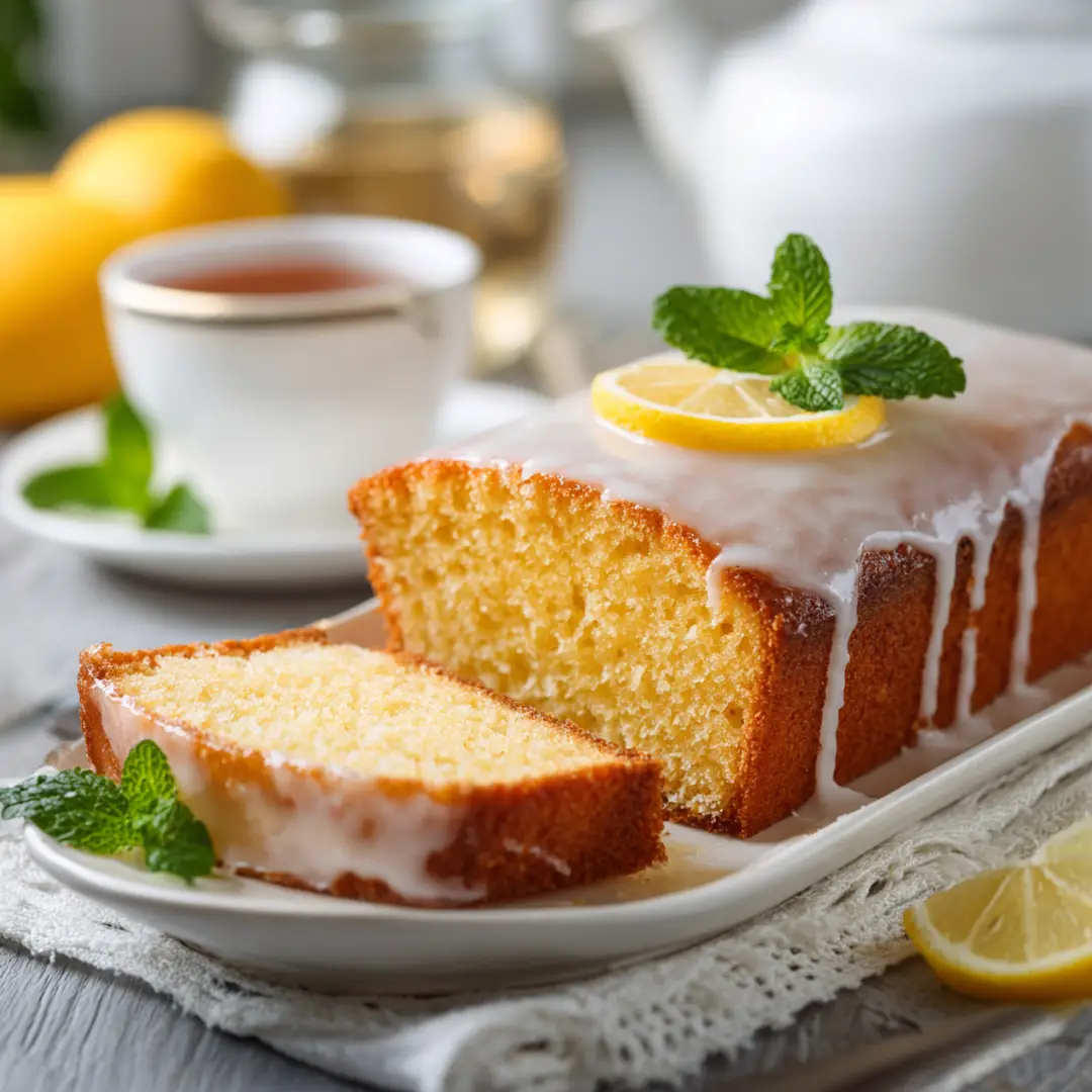 Gâteau au citron au Airfryer 4 Gâteau au citron au Airfryer fraîchement cuit et coupé