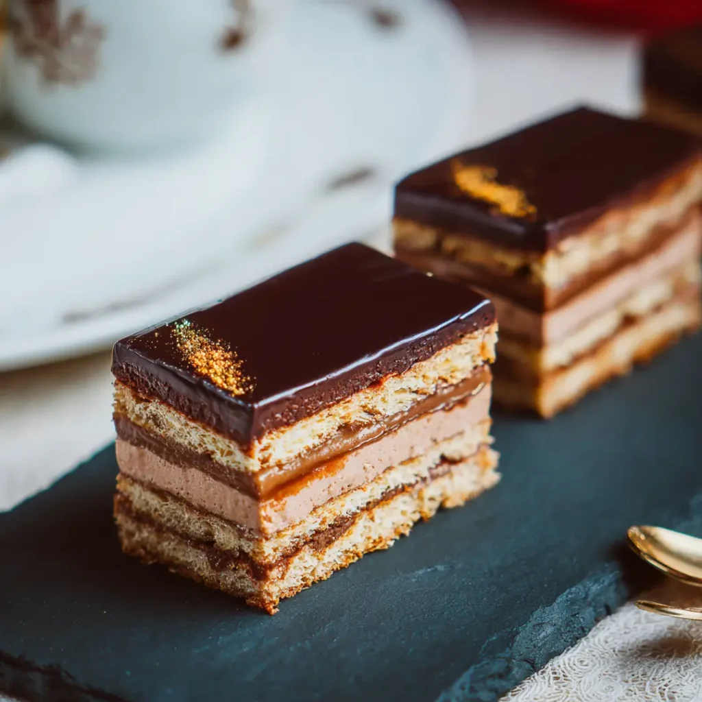 Gâteau Opéra au Airfryer maison avec ganache et crème café