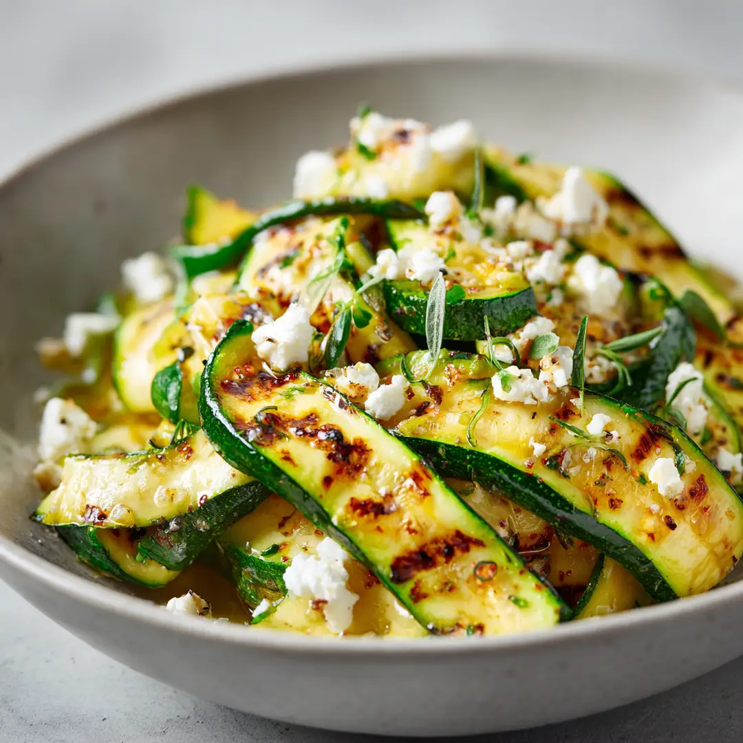 Salade de courgettes au Airfryer légère et fraîche avec courgettes grillées