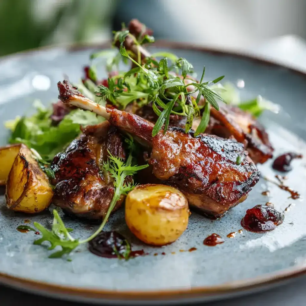 Cuisses de lapin au Airfryer servies en cuisine