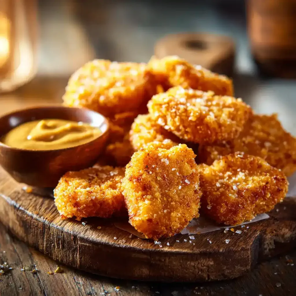 Nuggets maison au airfryer servis avec sauce