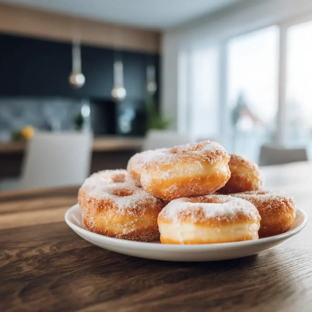Recettes au airfryer faciles : 20 idées rapides et croustillantes 18 Donuts au airfryer moelleux dans une cuisine moderne