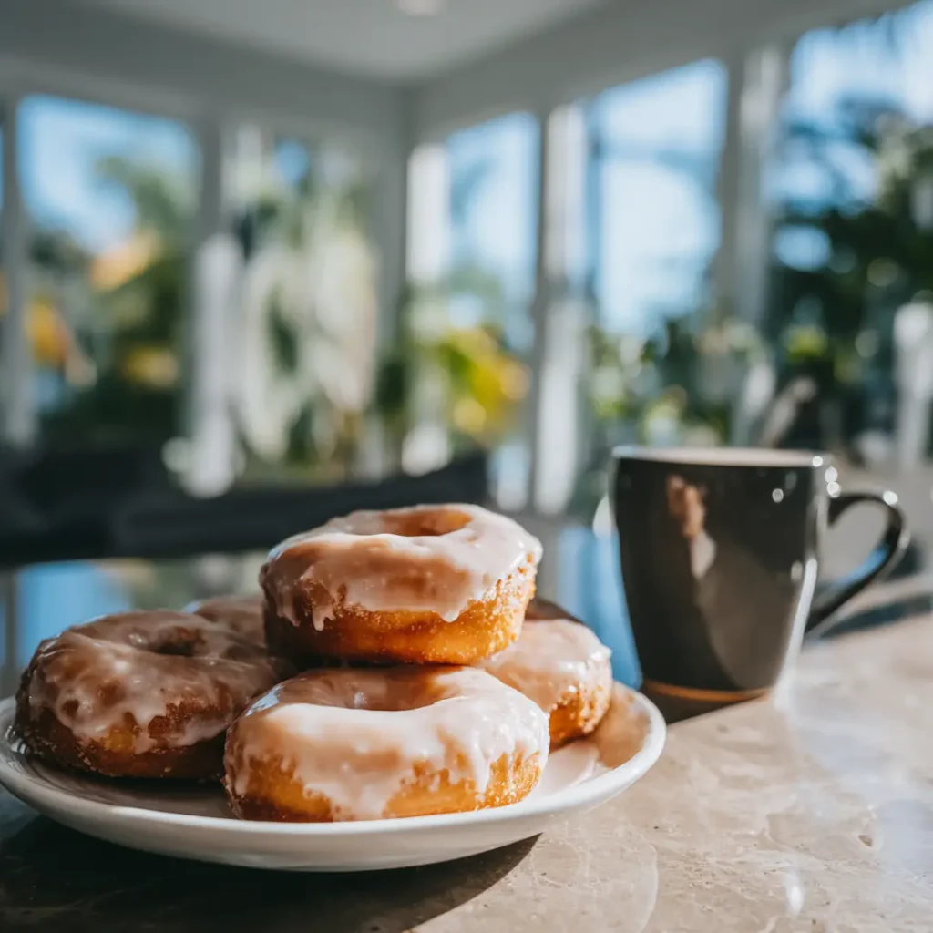 Donuts au Airfryer 7 Donuts au airfryer servis dans une cuisine moderne