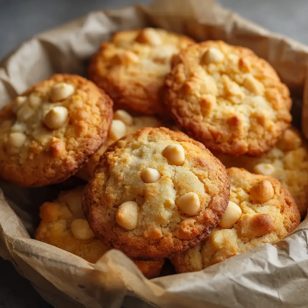 Cookies aux noix de macadamia au airfryer 6 Les cookies juste après cuisson au airfryer