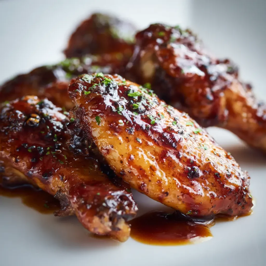 Ailes de poulet BBQ à l’airfryer croustillantes et juteuses 7 Ailes de poulet BBQ à l’airfryer servies à table