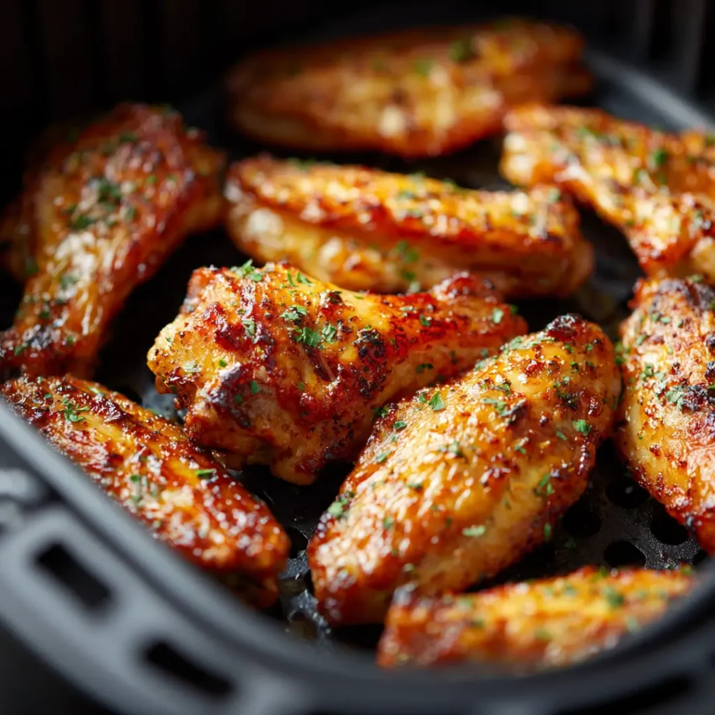 Ailes de poulet BBQ à l’airfryer croustillantes et juteuses 6 Cuisson des ailes de poulet BBQ dans l’airfryer