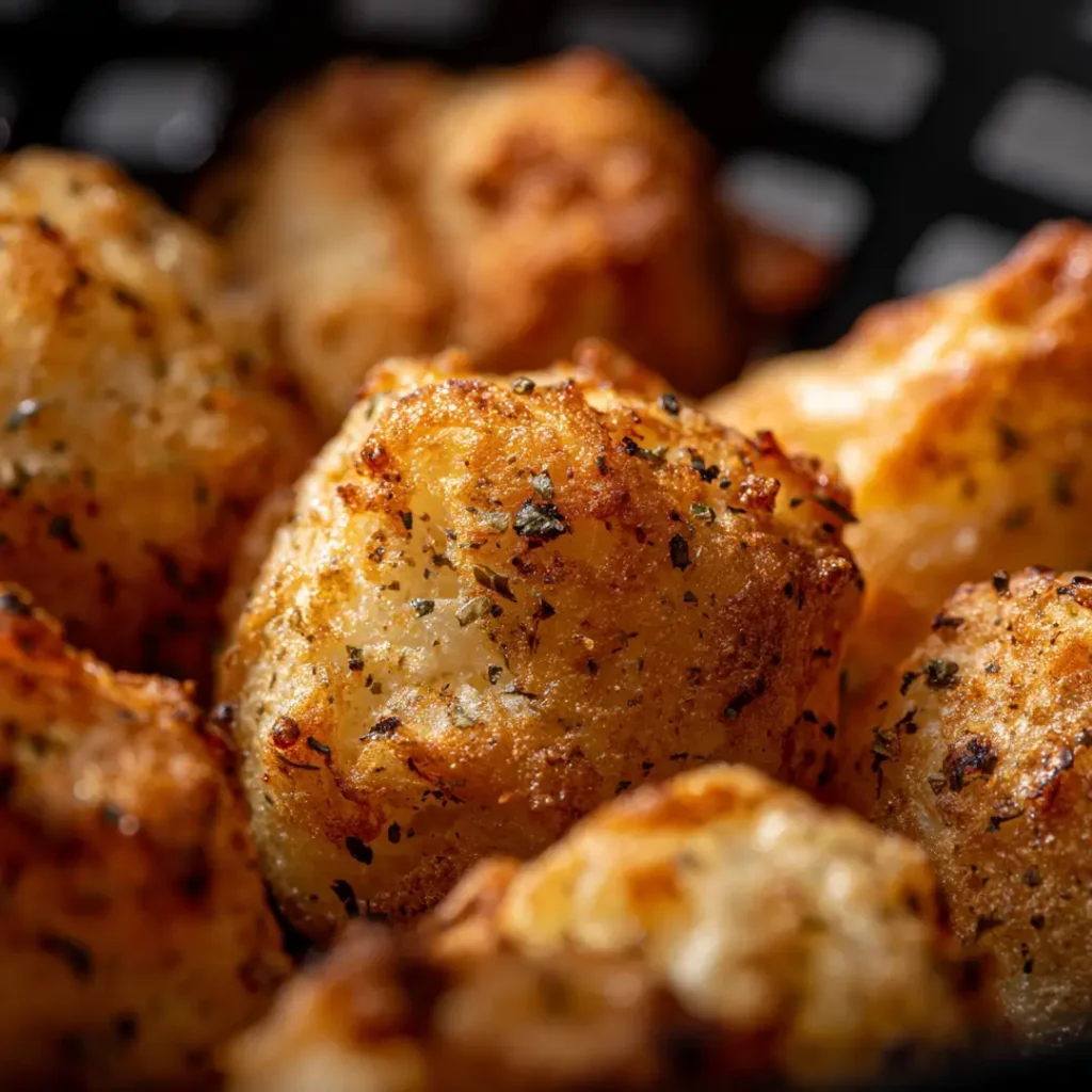 Accras de morue à l’airfryer 5 Accras dorés dans le panier airfryer