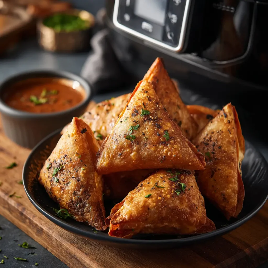 Briouates au poulet à l’airfryer : recette croustillante express 6 Briouates au poulet sortant de l’airfryer