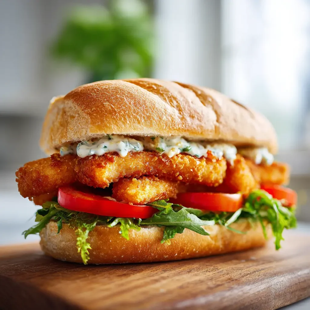 Recettes au airfryer faciles : 20 idées rapides et croustillantes 10 Sandwich aux doigts de poisson au Airfryer croustillant et doré