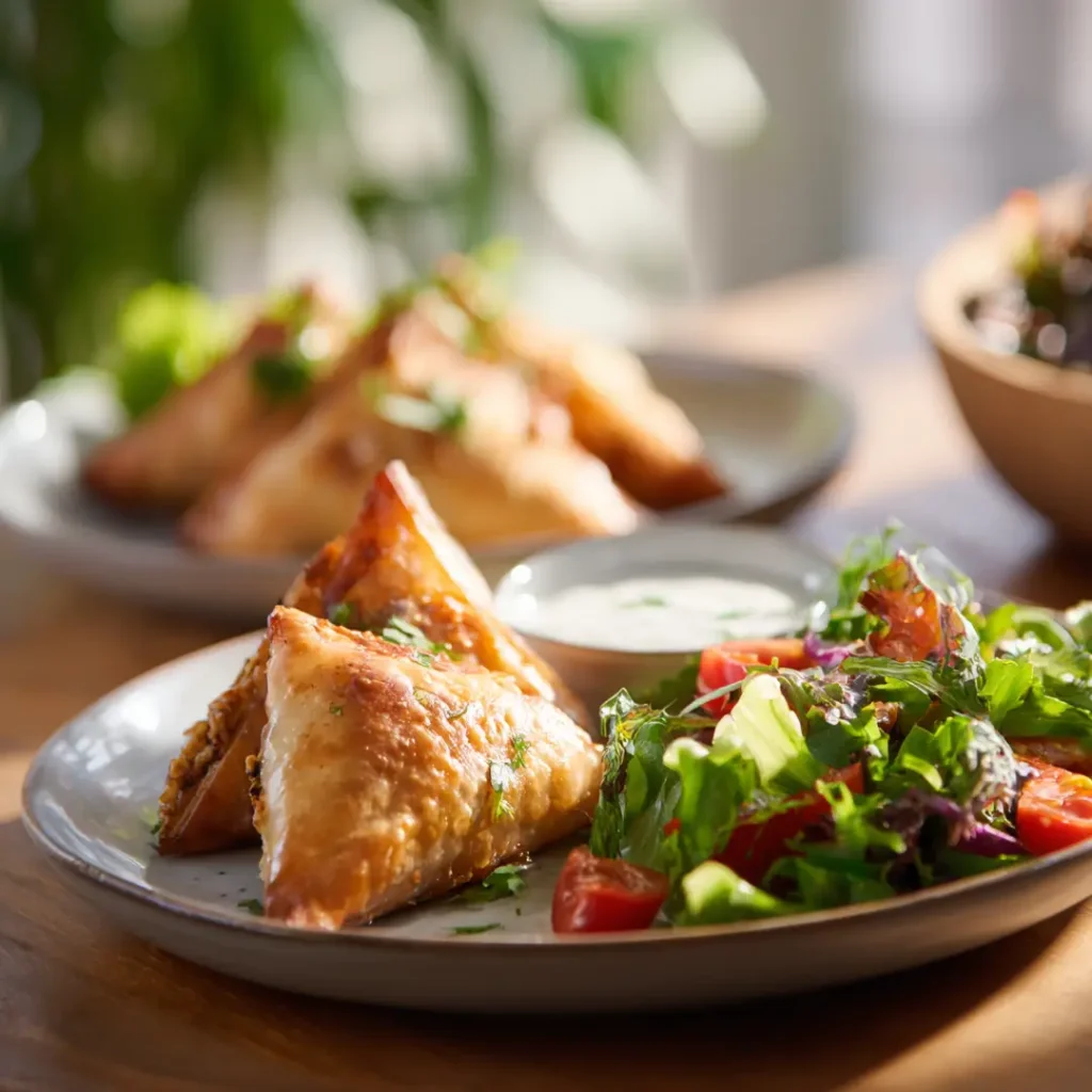 Bricks au thon et poivron au airfryer croustillantes et faciles 6 Bricks au thon et poivron au airfryer servies avec salade