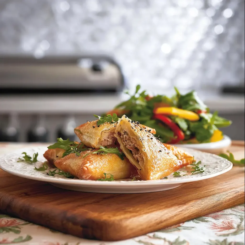 Recettes au airfryer faciles : 20 idées rapides et croustillantes 4 Bricks au thon et poivron au airfryer croustillantes et dorées