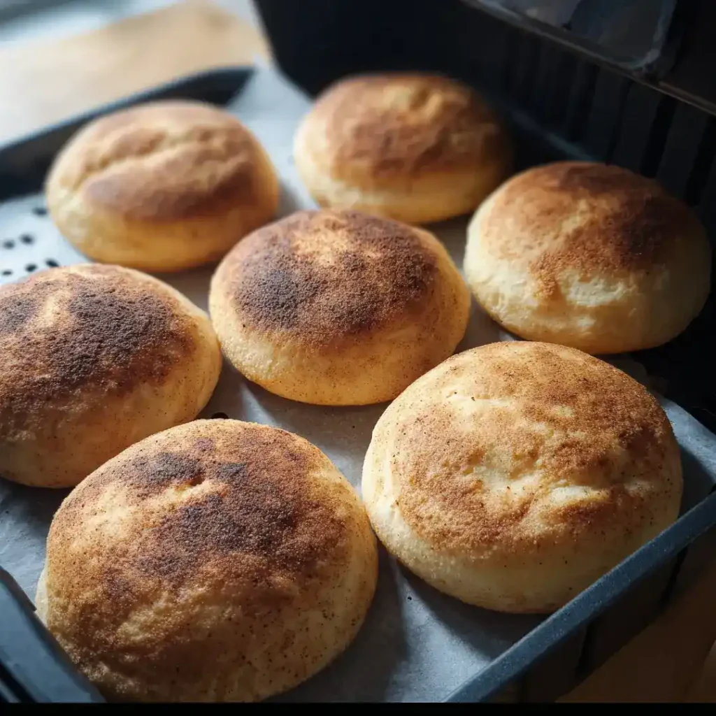 Pain Batbout au Airfryer 5 pain batbout en cours de cuisson dans un airfryer