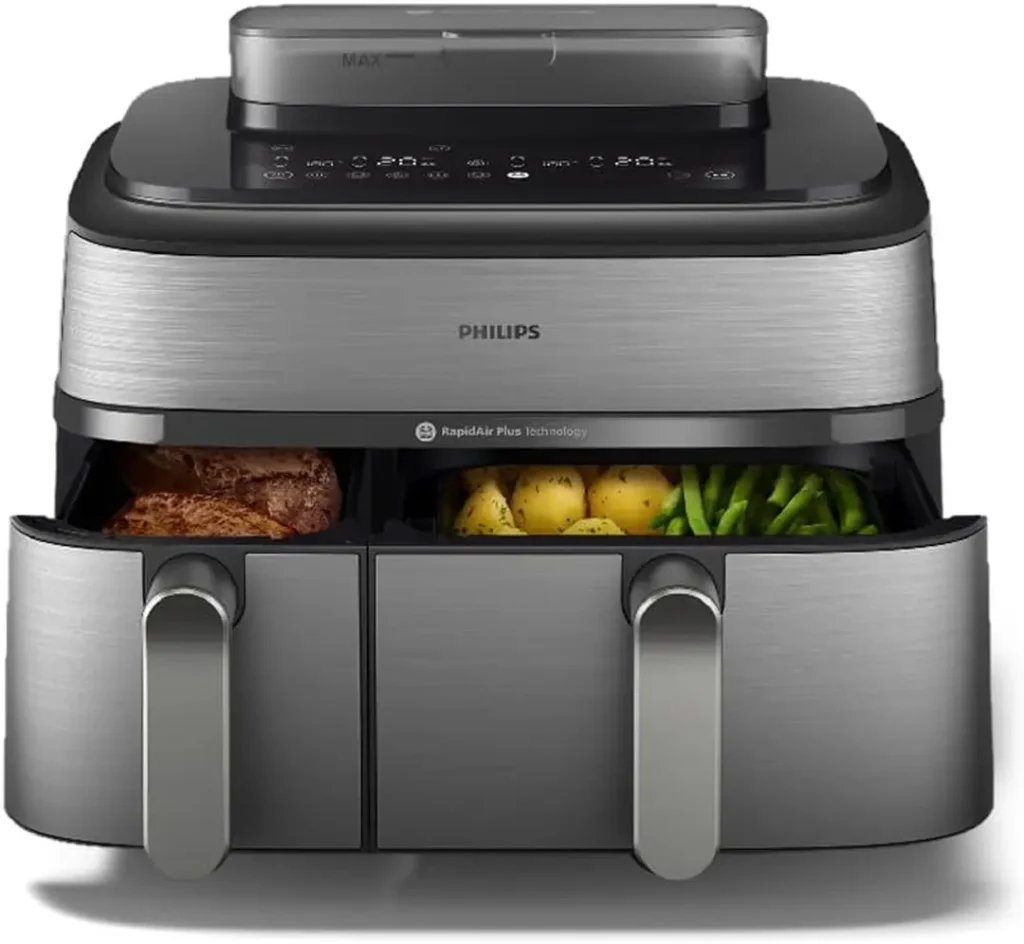 Meilleur Airfryer 2026 : le comparatif honnête d'une cuisinière (pas d'un labo) 3 Philips Airfryer Série 5000 NA555 airfryer haut de gamme avec vapeur