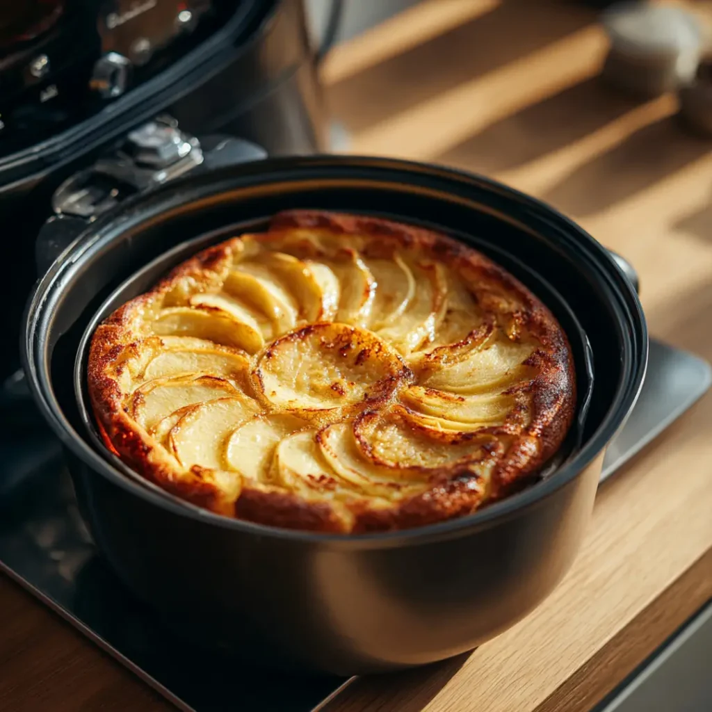 Crêpes aux Pommes au Airfryer 8 Crêpes aux pommes en cours de cuisson dans l'airfryer à 170 degrés