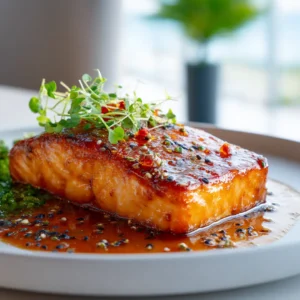 Saumon caramélisé à l’orange au airfryer 11 saumon caramélisé à l’orange au airfryer croustillant et fondant