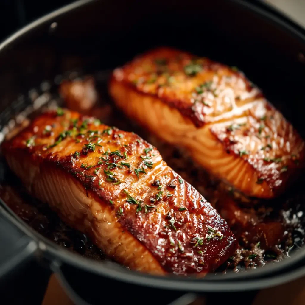 Saumon caramélisé à l’orange au airfryer 5 cuisson saumon caramélisé à l’orange au airfryer