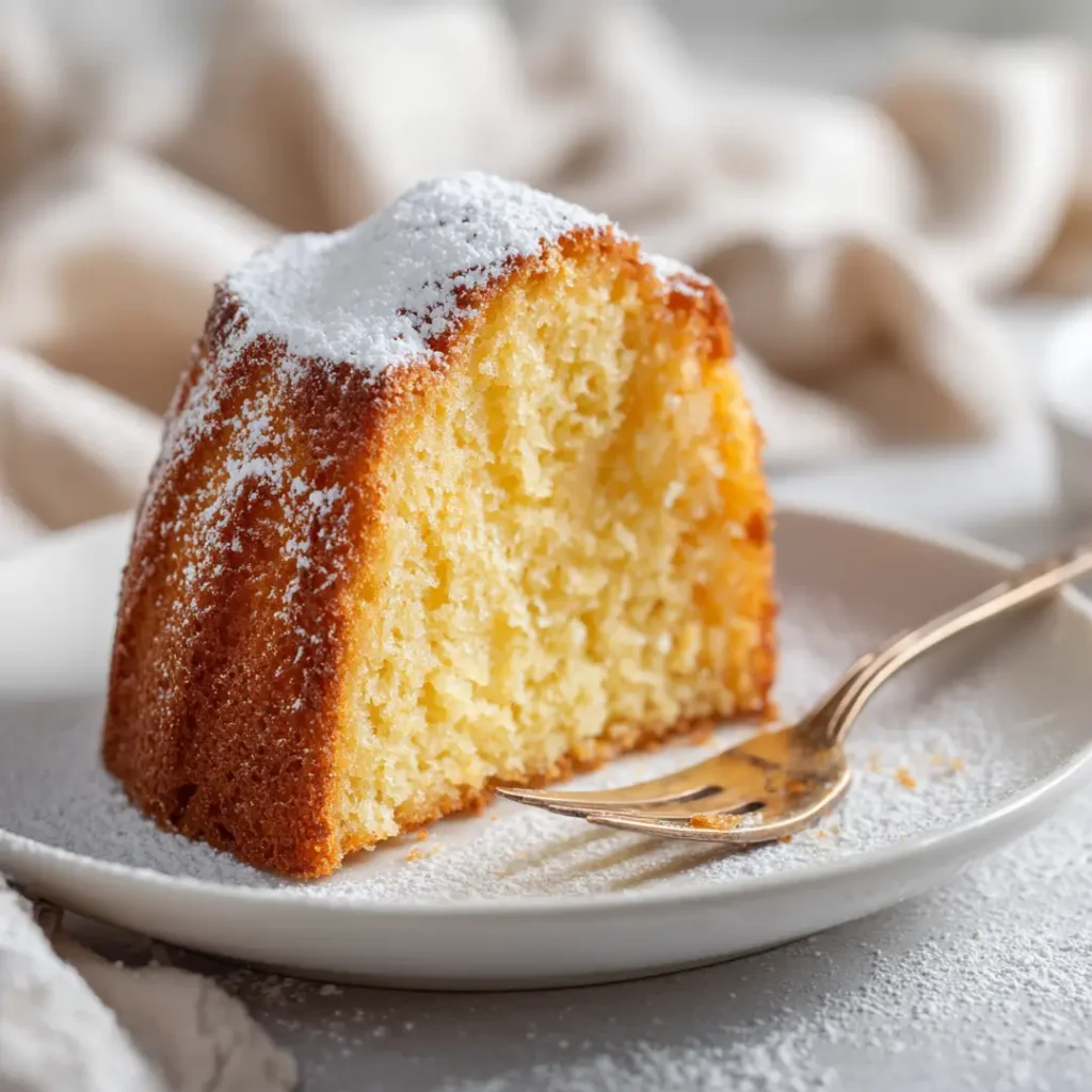 Temps de cuisson airfryer 5 Gâteau au yaourt doré et moelleux cuit à l'airfryer tranché sur assiette blanche
