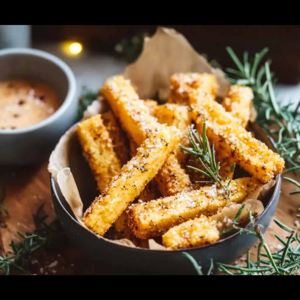 Panisse au romarin au Air Fryer 5 Panisse au romarin servie en apéritif